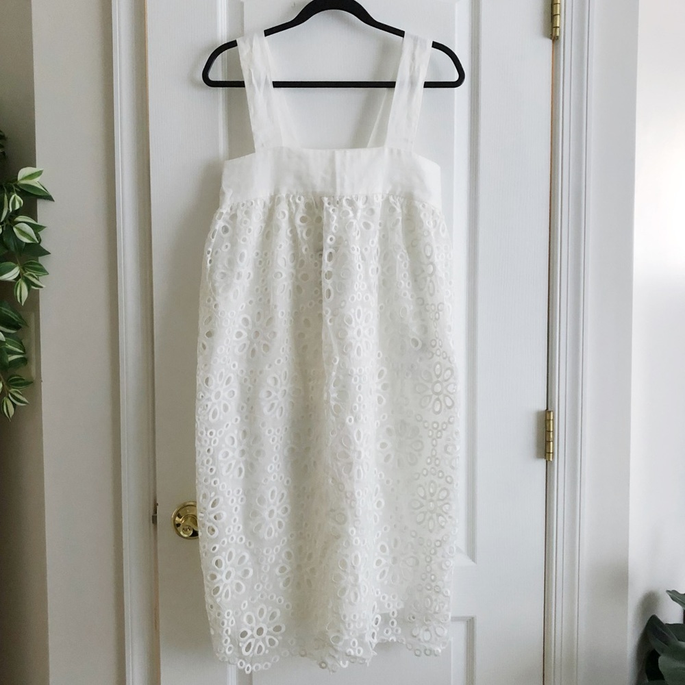 NWT Zara White Dress with Lace Overlay Size XS